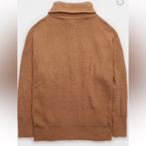 Aerie Brown Women's Cowl Neck Sweater - Picture 4 of 10